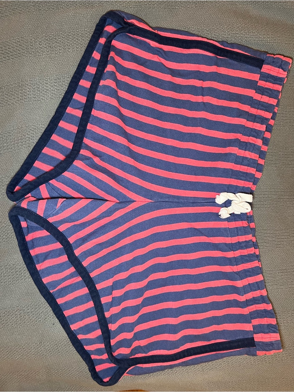 JCREW Striped Navy and Pink Knit Shorts